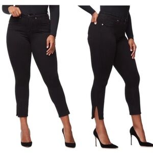 Good American Good Waist Crop Side Slit Jean Plus Size 18 26” inseam Black EUC
